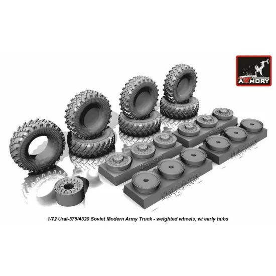 Ural-375/4320 weighted wheels w/ early hubs 1/72 Armory AC7321a