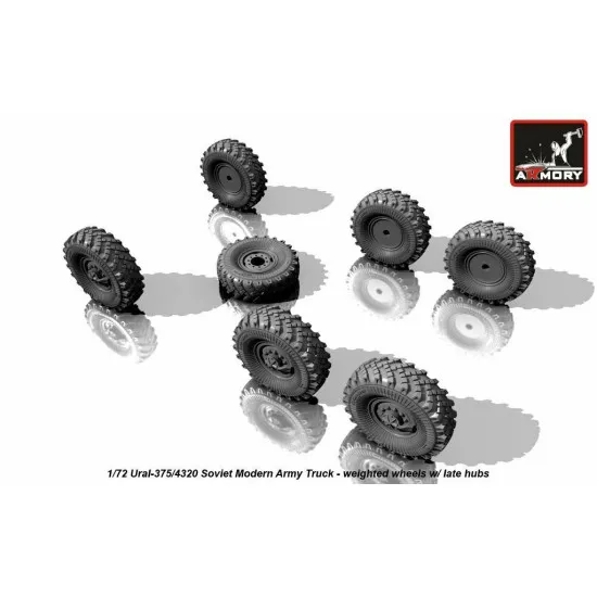 Ural-375/4320 weighted wheels w/ late hubs 1/72 Armory AC7321b