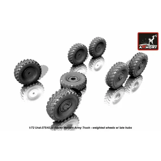 Ural-375/4320 weighted wheels w/ late hubs 1/72 Armory AC7321b