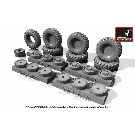 Ural-375/4320 weighted wheels w/ late hubs 1/72 Armory AC7321b
