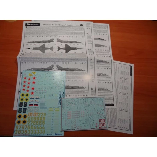 YAKOVLEV YAK-38 FORGER FAMILY SET DECALS 1/48 BEGEMOT 48028