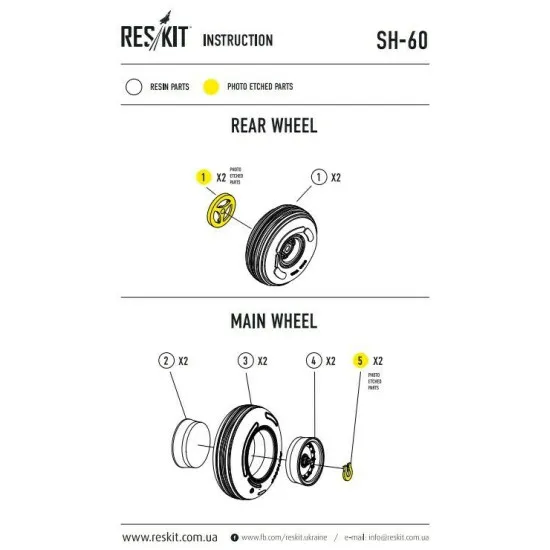 SH-60 (all versions) wheels set 1/35 Reskit RS35-0008