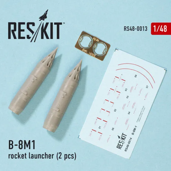 Resin B-8M1 rocket launcher (4 pcs) Resin Detail 1/48 Reskit RS48-0013
