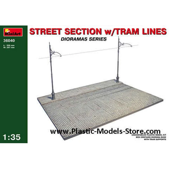 STREET SECTION w/TRAM LINES diorama 1/35 Miniart 36040