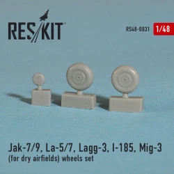 Resin wheels set Jak-7/9, La-5/7, Lagg-3, I-185, MiG-3 1/48 Reskit RS48-0031