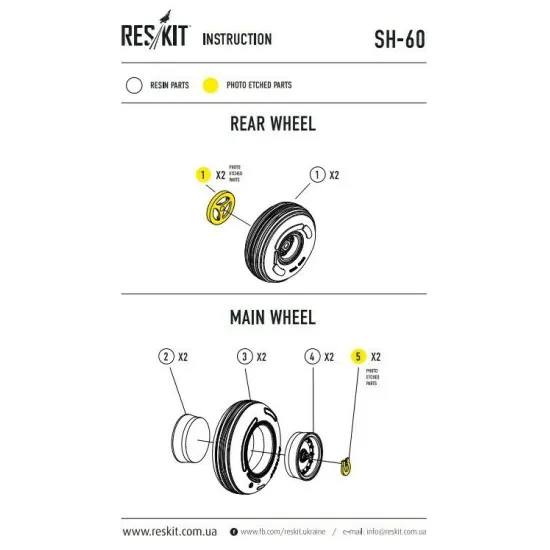 esin wheels for SH-60 (all versions) 1/48 Reskit RS48-0045