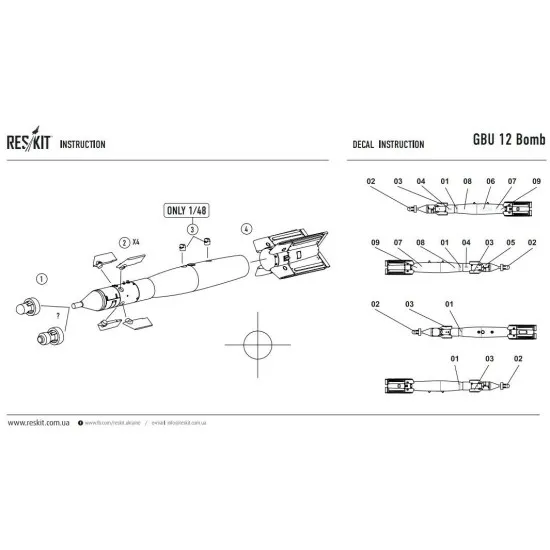 Resin GBU 12 Bomb (2 pcs) 1/48 Reskit RS48-0052