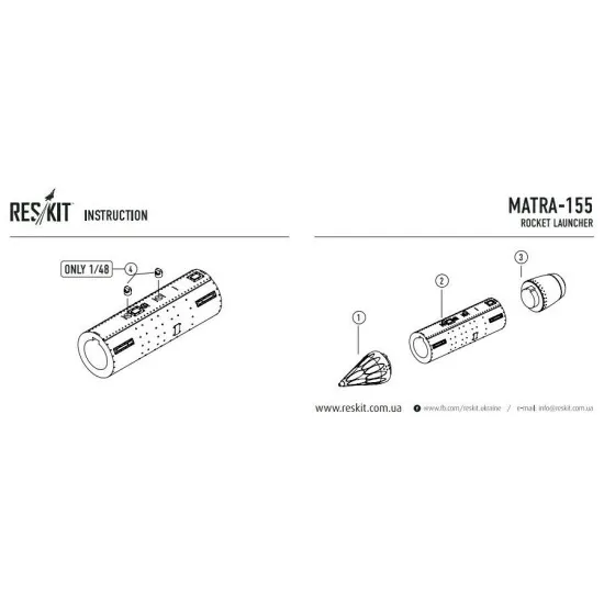 Matra-155 (4 pcs) 1/48 Reskit RS48-0060