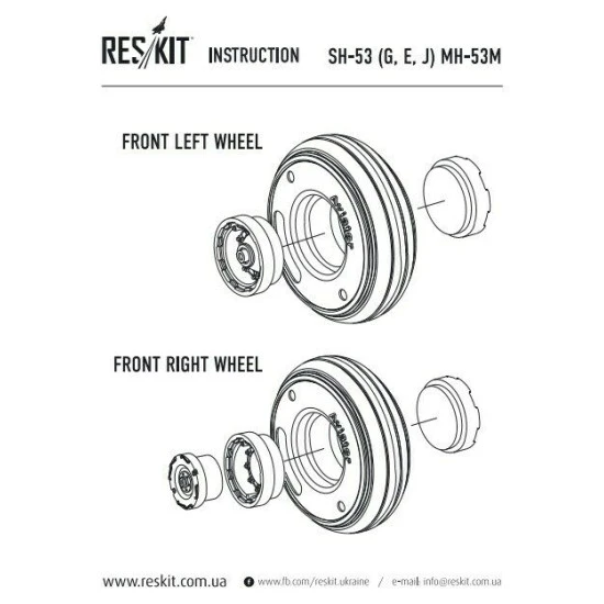 Wheels Set For CH-53 (G, E, J) MH-53M 1/48 Reskit RS48-0063