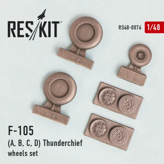 Republic F-105 (A, B, C, D) Thunderchief wheels set 1/48 Reskit RS48-0076