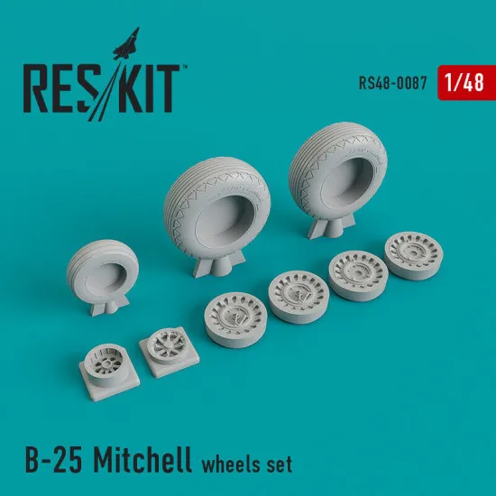 North American B-25 Mitchell wheels set 1/48 Reskit RS48-0087