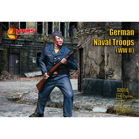 Mars Figures 32016 - 1/32 German Naval Troops (WWII) (15 figures / 8 poses) kit