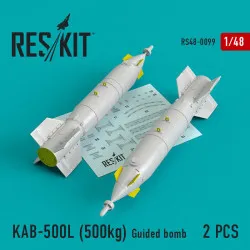 KAB-500L (500kg) Guided bomb (2 pcs) 1/48 Reskit RS48-0099