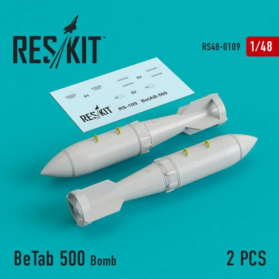 BeTab 500 Bomb (2 pcs) for Su-17/24/25/34, MiG-27 1/48 Reskit RS48-0109