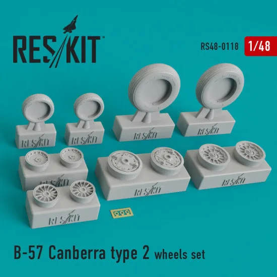 B-57 Canberra type 2 wheels set 1/48 Reskit RS48-0118