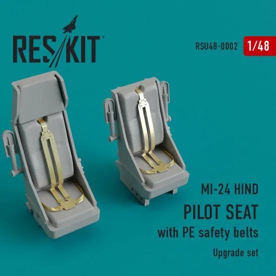 MI-24 hind. Pilot seat with PE safety belts 1/48 Reskit RSU48-0002