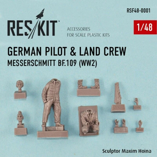 German pilot & land crew Messerschmitt Bf.109 (WW2) 1/48 Reskit RSF480001