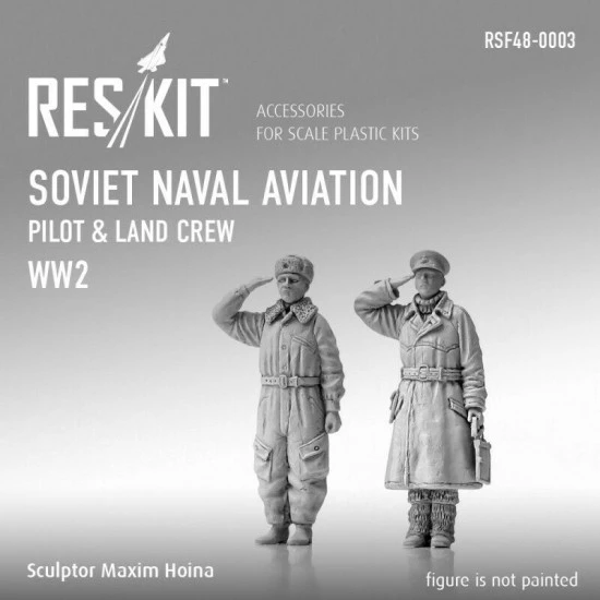 Soviet Naval Aviation pilot land crew WW2 1/48 Reskit RSF48-0003