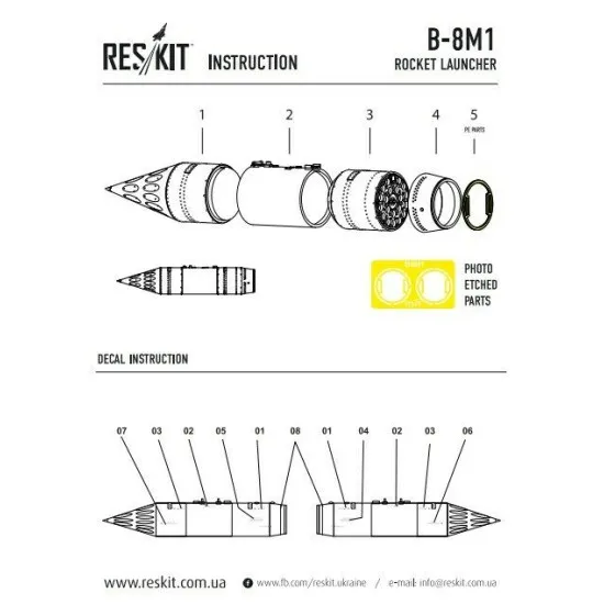 Resin rocket launcher B-8M1 (2 pcs) 1/72 Reskit RS72-0013