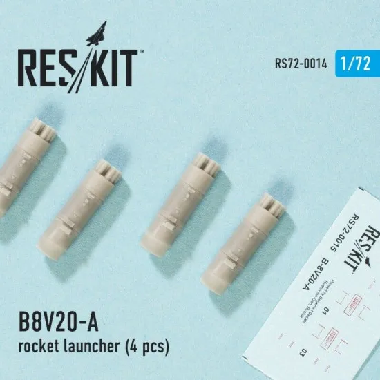 Resin rocket launcher B8V20-A (4 pcs) 1/72 Reskit RS72-0014