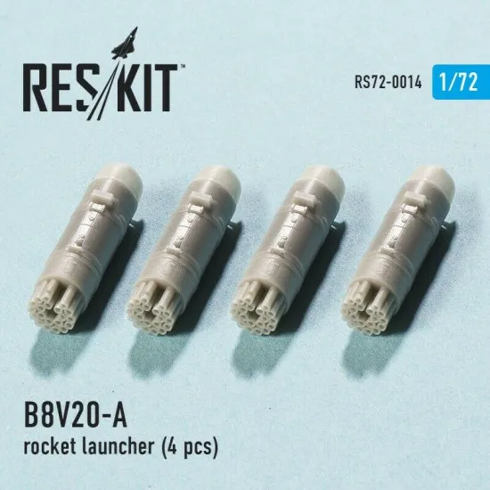 Resin rocket launcher B8V20-A (4 pcs) 1/72 Reskit RS72-0014