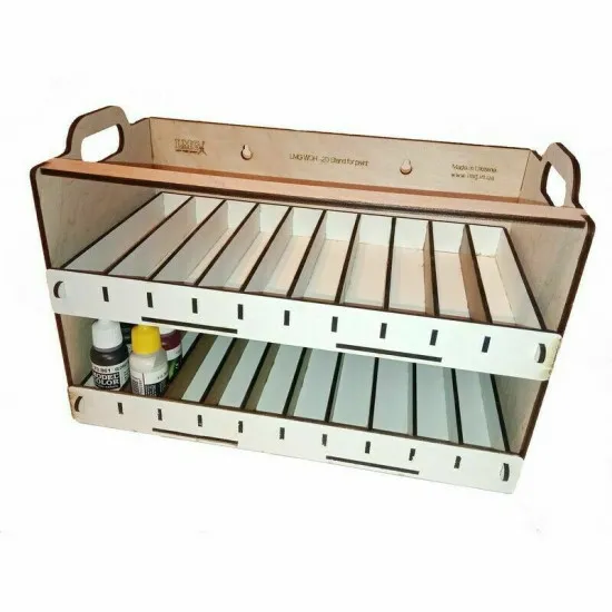 LMG WO-20 Double paint storage stand 80x25-35 mm (Plywood Unassembled), shelf