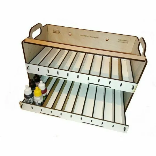 LMG WO-20 Double paint storage stand 80x25-35 mm (Plywood Unassembled), shelf