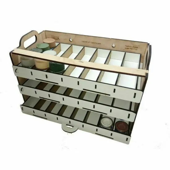 LMG WO-21 Triple paint storage stand 50x30-35 mm, Laser Model Graving, shelf