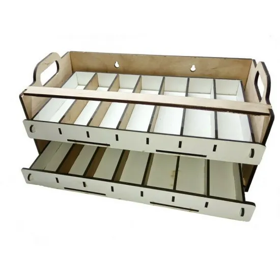 LMG WO-27 Paint Stand 50*30-35 mm Double storage shelf, Laser Model Graving