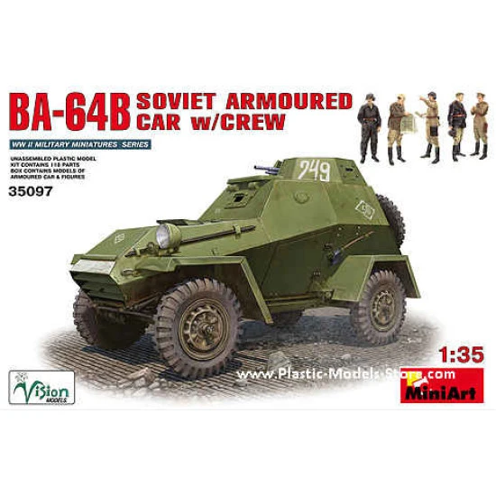 BA-64B Soviet Armoured Car w/Crew 1/35 Miniart 35097