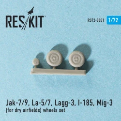Resin wheels set Jak-7/9, La-5/7, Lagg-3, I-185, MiG-3 1/72 Reskit RS72-0031