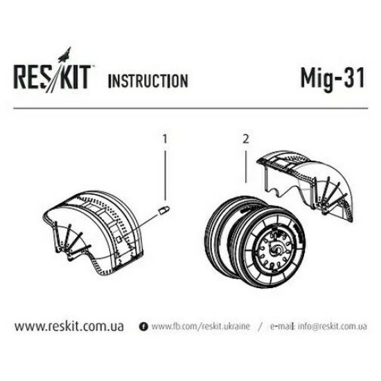 MiG-31 wheels set 1/72 Reskit RS72-0036
