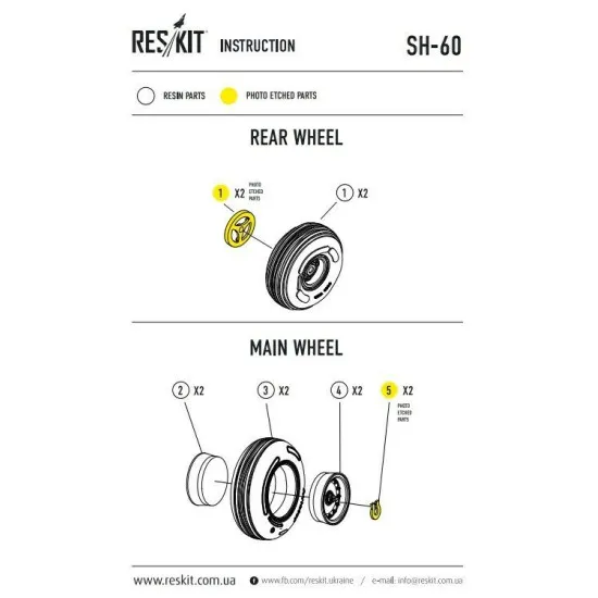 SH-60 (all versions) wheels set 1/72 Reskit RS72-0045