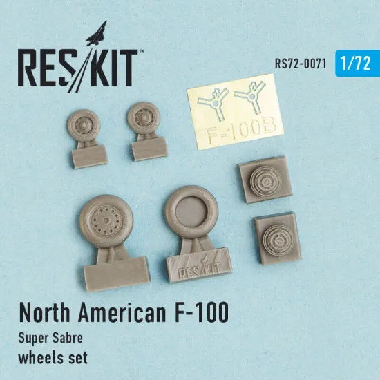 North American F-100 Super Sabre wheels set 1/72 Reskit RS72-0071