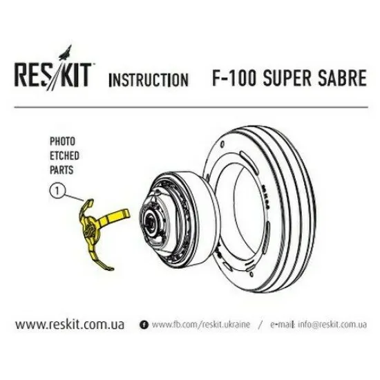 North American F-100 Super Sabre wheels set 1/72 Reskit RS72-0071