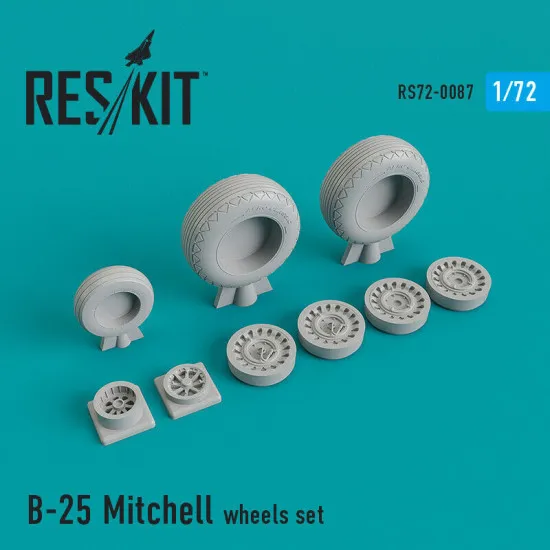 North American B-25 Mitchell wheels set 1/72 Reskit RS72-0087