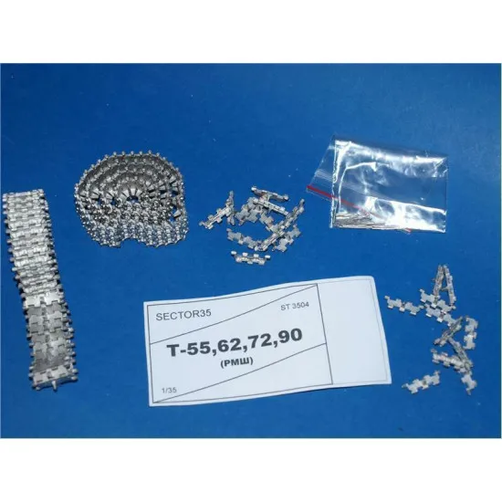 ASSEMBLED METAL TRACKS FOR T-55,62,72,90 (RMSH) TANK MODEL KIT 1/35 SECTOR35 3504-SL ASSEMBLED METAL TRACKS FOR T-55,62,72,90 (RMSH) TANK MODEL KIT 1/35 SECTOR35 3504-SL