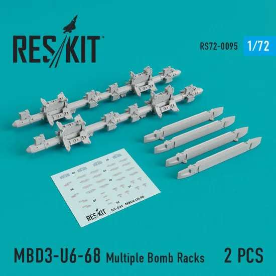 Resin MBD3-U6-68 Multiple Bomb Racks 1/72 Reskit RS72-0095