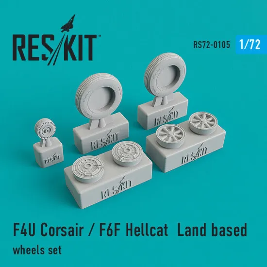 F4U Corsair / F6F Hellcat Land based wheels set 1/72 Reskit RS72-0105