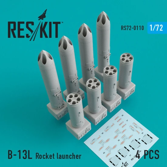 Resin B-13L Rocket launcher (4 pcs) 1/72 Reskit RS72-0110