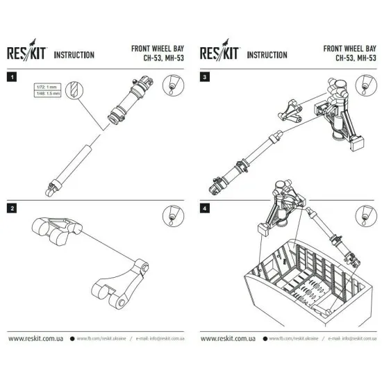 Front wheel bay CH-53, MH-53 Upgrade set 1/72 Reskit RSU72-0010