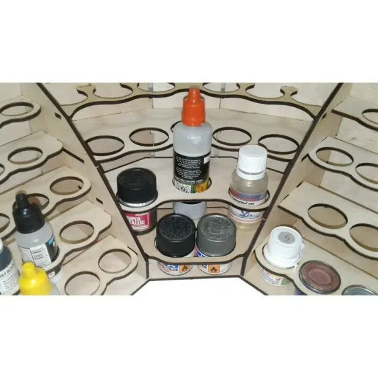 LMG WO-1216 Corner Paint Stand size is 380x380x150 mm shelf, Laser Model Graving