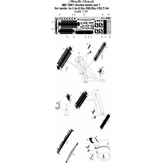 Soviet tanks model set 1 resin Details 1/35 Metallic Details MD3501