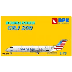 BOMBARDIER CRJ 200 AMERICAN EAGLE AIRPLANE PLASTIC MODEL KIT 1/72 BPK 7208