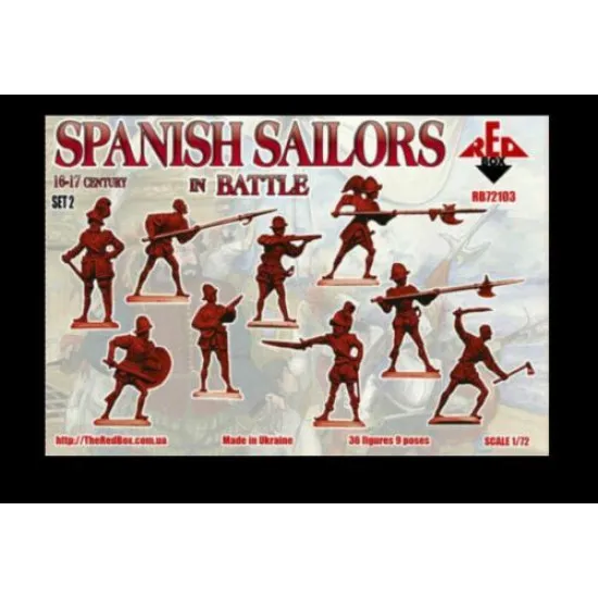 SPANISH SAILORS IN BATTLE, 16-17 CENTURY, SET 2 KIT 1/72 RED BOX 72103