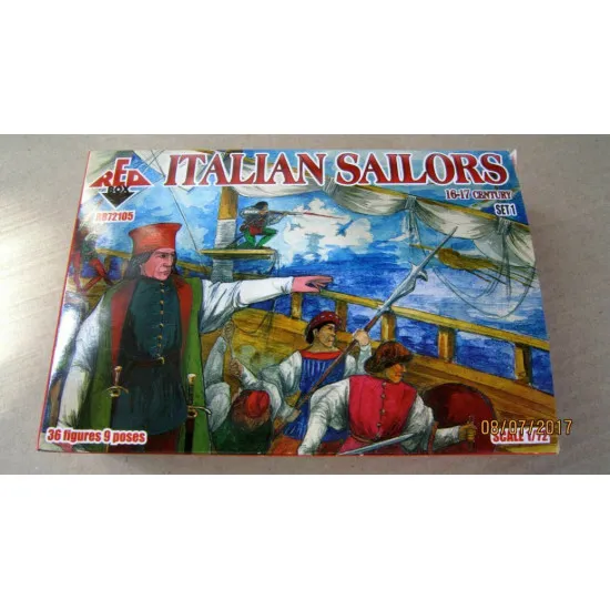 ITALIAN SAILORS, 16-17 CENTURY, SET 1 PLASTIC MODEL KIT 1/72 RED BOX 72105
