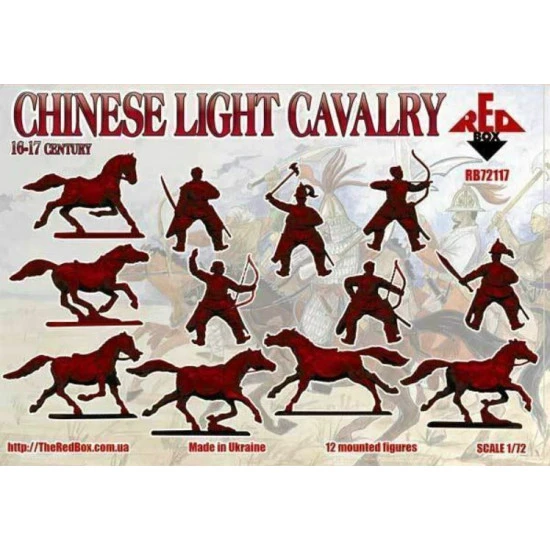 CHINESE LIGHT CAVALRY. 16-17 CENTURY PLASTIC MODEL KIT 1/72 RED BOX 72117