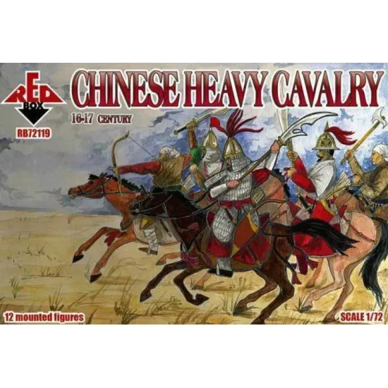 CHINESE HEAVY CAVALRY. 16-17 CENTURY PLASTIC MODEL KIT 1/72 RED BOX 72119