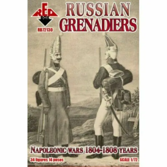 NAPOLEONIC WARS RUSSIAN GRENADIERS 1804-1807 PLASTIC KIT 1/72 RED BOX 72130