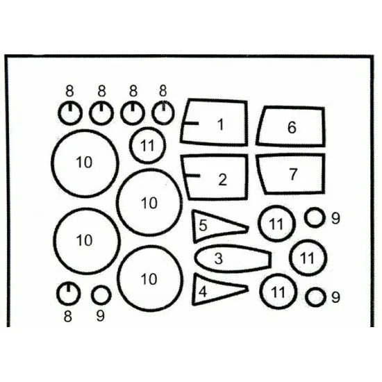 MASK FOR MODEL OF MIG-25RBT (ICM) AIRCRAFT 1/72 DAN MODELS 72114